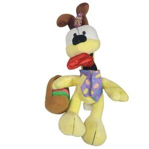 Odie Plush Toy W/ Easter Basket Tie & Bunny Ears Garfield Play By Play 16" Tags